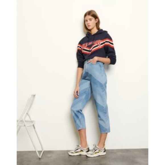SANDRO PARIS Diego Chevron Straight Jeans Blue {P52} - Picture 1 of 7